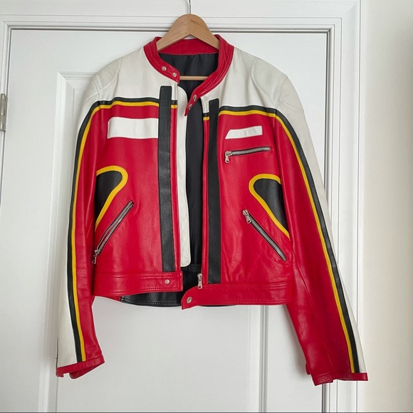 D&G Dolce & Gabbana Leather Motorcycle Jacket - Picture 4 of 17